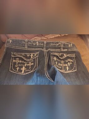 Cowgirl Tuff Women’s Skinny Jeans in Dark Indigo with White Topstitch
